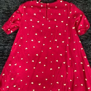 Girl's Pink Polka-heart Dress